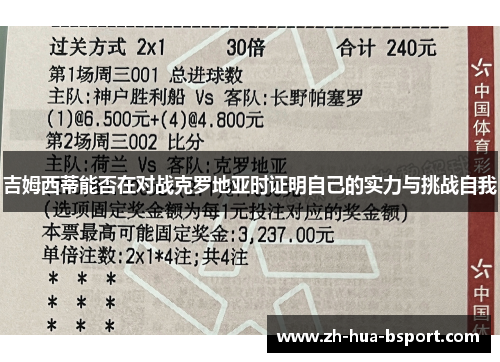 吉姆西蒂能否在对战克罗地亚时证明自己的实力与挑战自我 吉姆西蒂能否在对战克罗地亚时证明自己的实力与挑战自我